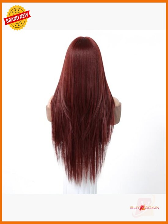 100% Human Hair Wig Long Straight Layered Lightweight Comfortable